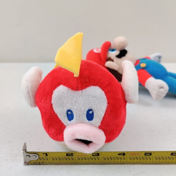 Mario Plush Zippered Keychain and Mario Kart Plush Cheep Cheep Flying Fish - Picture 4 of 5